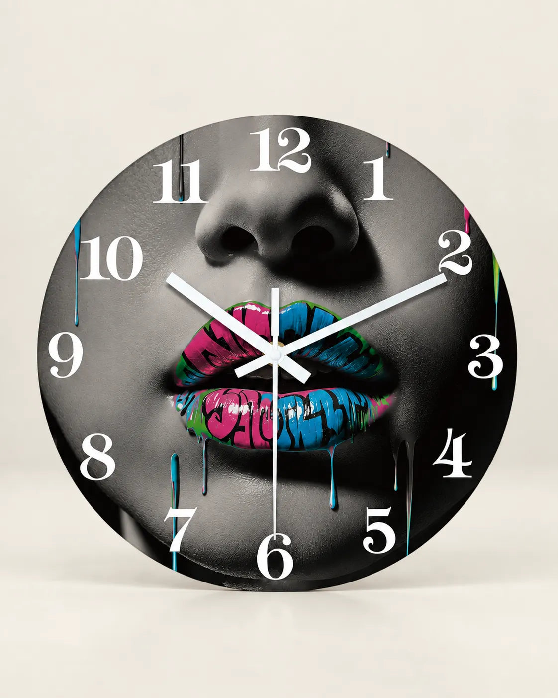 Horloge Murale Bois Graffiti Silencieuse — 6 Tailles