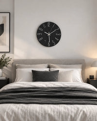 Horloge Murale Ronde 30 cm Chiffres 3D Silencieuse — 4 Coloris