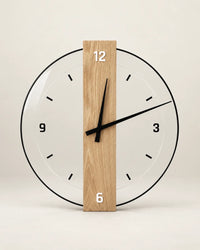 Horloge Murale Bois et Verre Bande Verticale Silencieuse