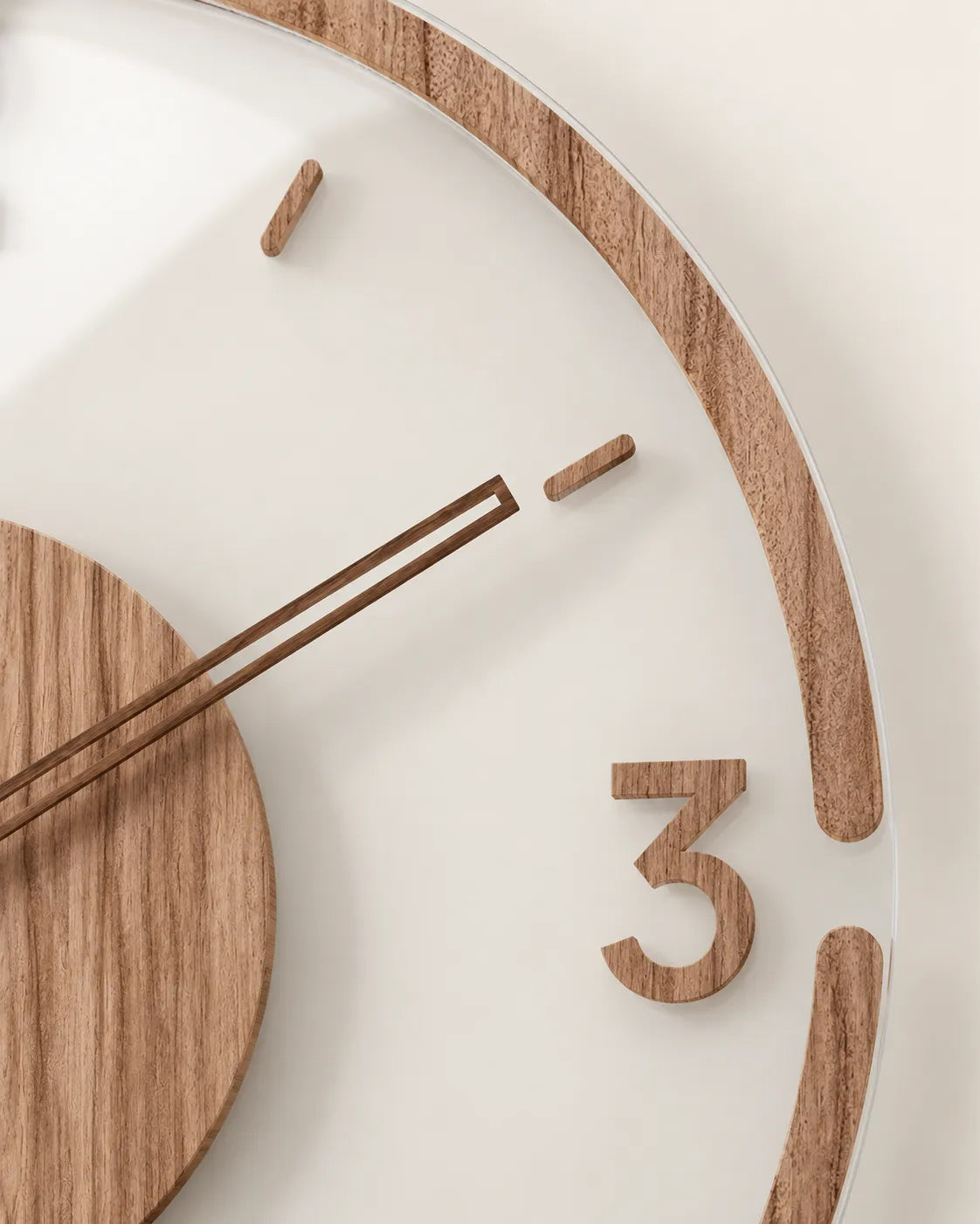 Horloge Murale Scandinave en Verre Silencieuse — 2 Tailles