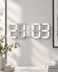 Horloge Murale Numérique LED 3D avec Minuteur et Luminosité Réglable