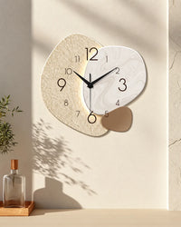 Horloge Murale Bois MDF Géométrique Silencieuse — 3 Tailles