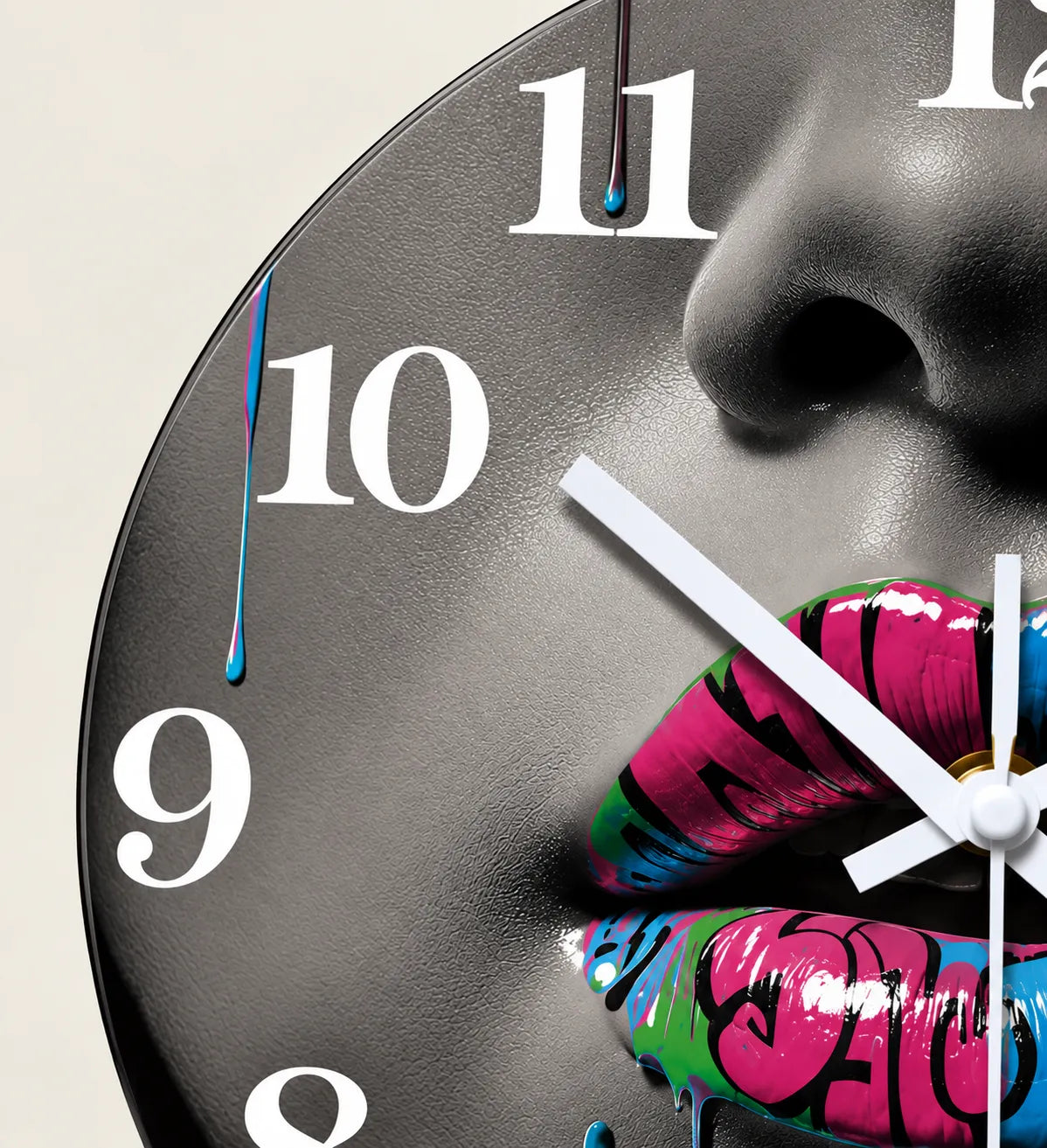 Horloge Murale Bois Graffiti Silencieuse — 6 Tailles