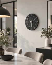 Horloge Murale Ronde 30 cm Chiffres 3D Silencieuse — 4 Coloris