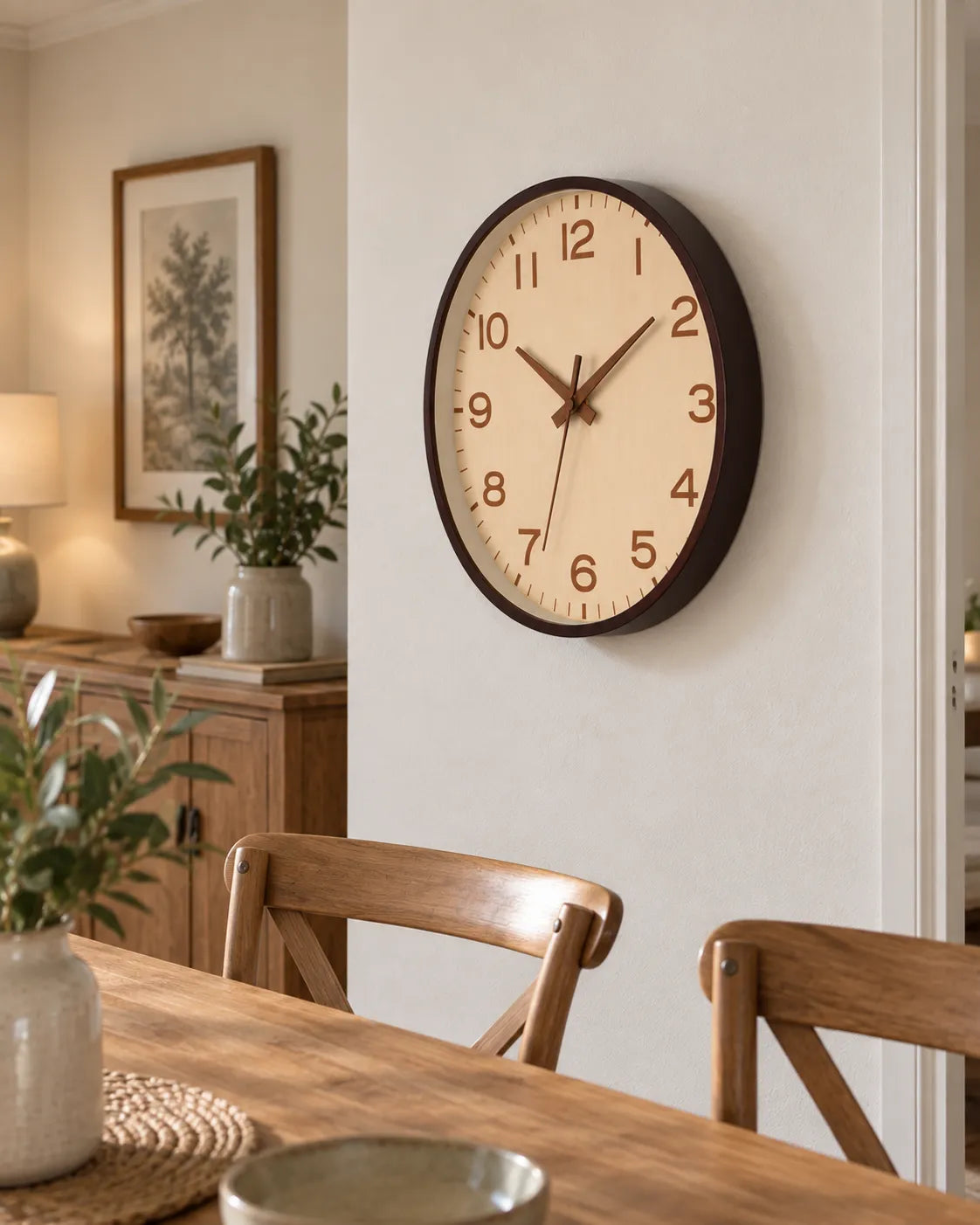 Horloge Murale Bois Style Japonais Silencieuse — 3 Tailles