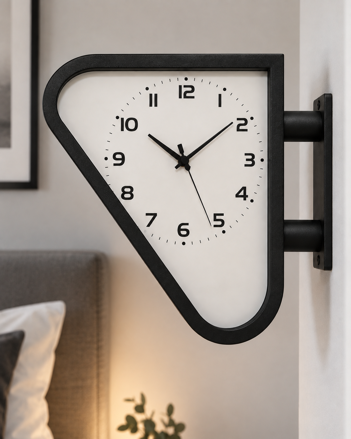 Horloge de Gare Double Face Triangulaire Pivotante Silencieuse