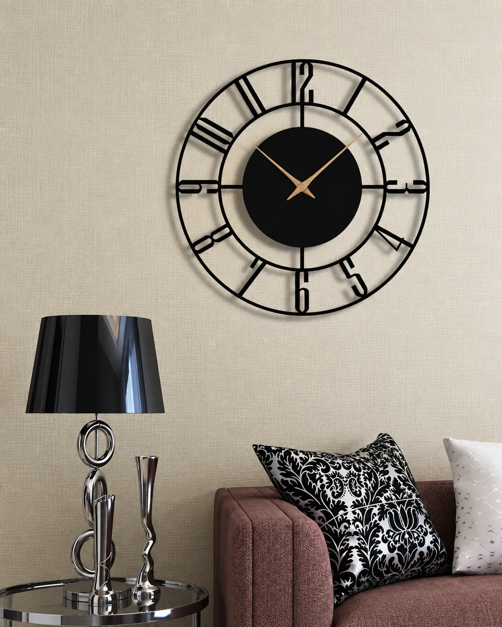 Horloge Murale Ronde Chiffres Arabes Silencieuse