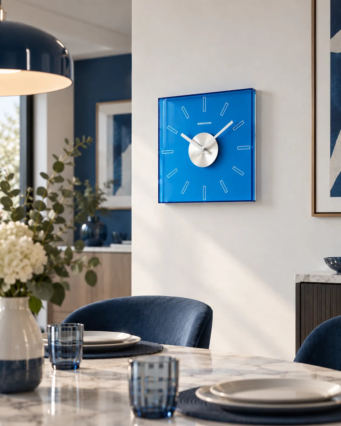Horloge Murale Acrylique Transparente Carrée 30 cm Silencieuse