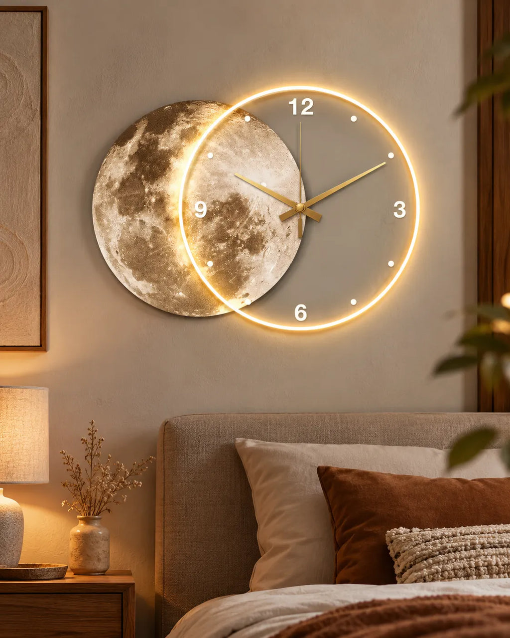 Horloge Murale LED Acrylique Silencieuse avec Télécommande — 3 Tailles