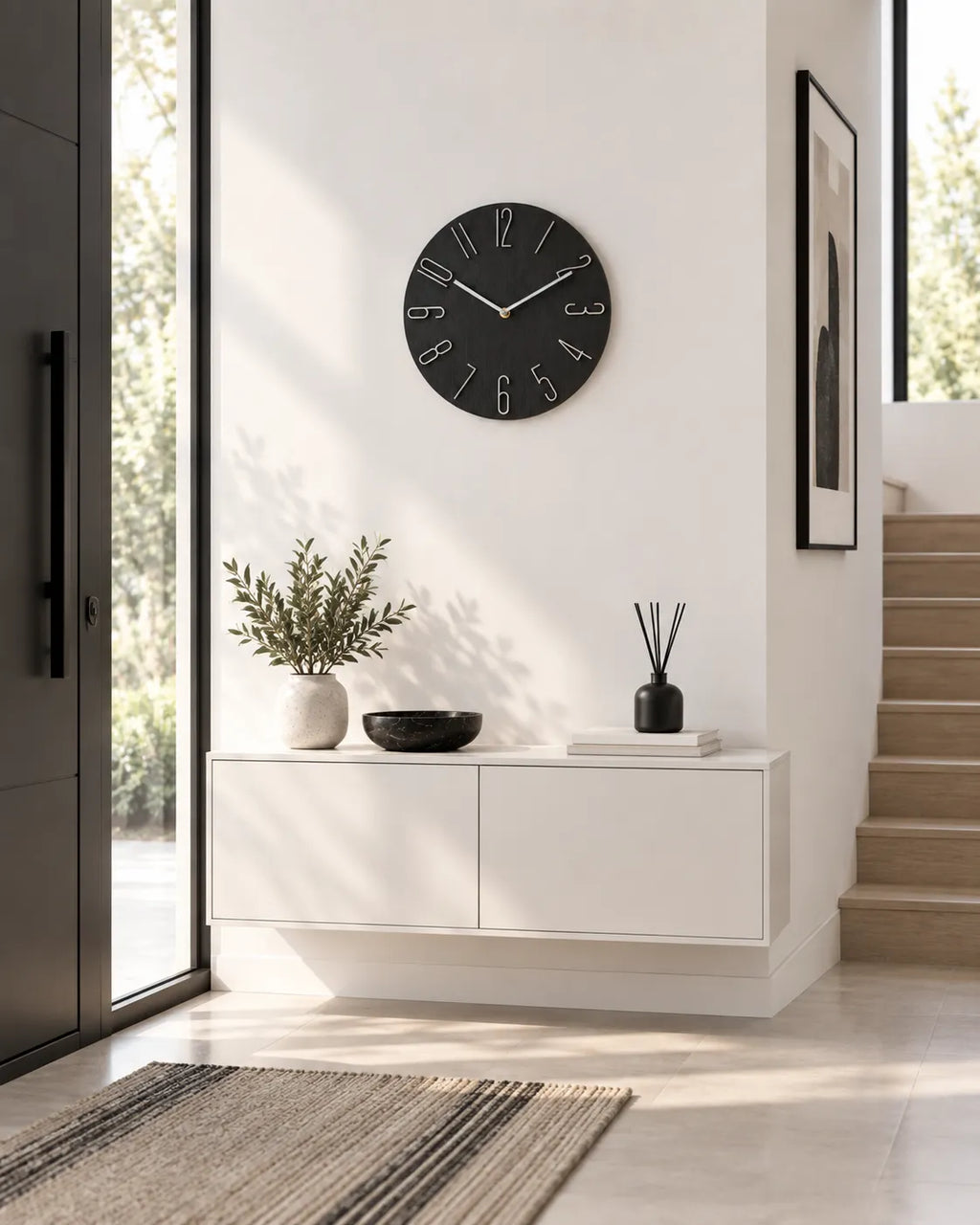 Horloge Murale Scandinave 30 cm Sans Trotteuse Silencieuse