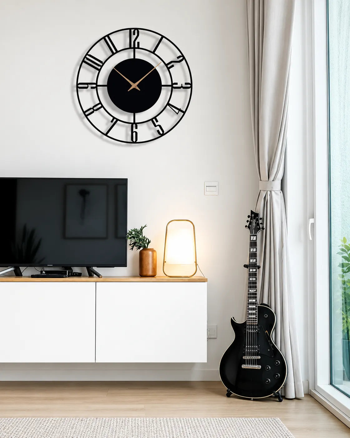 Horloge Murale Ronde Chiffres Arabes Silencieuse