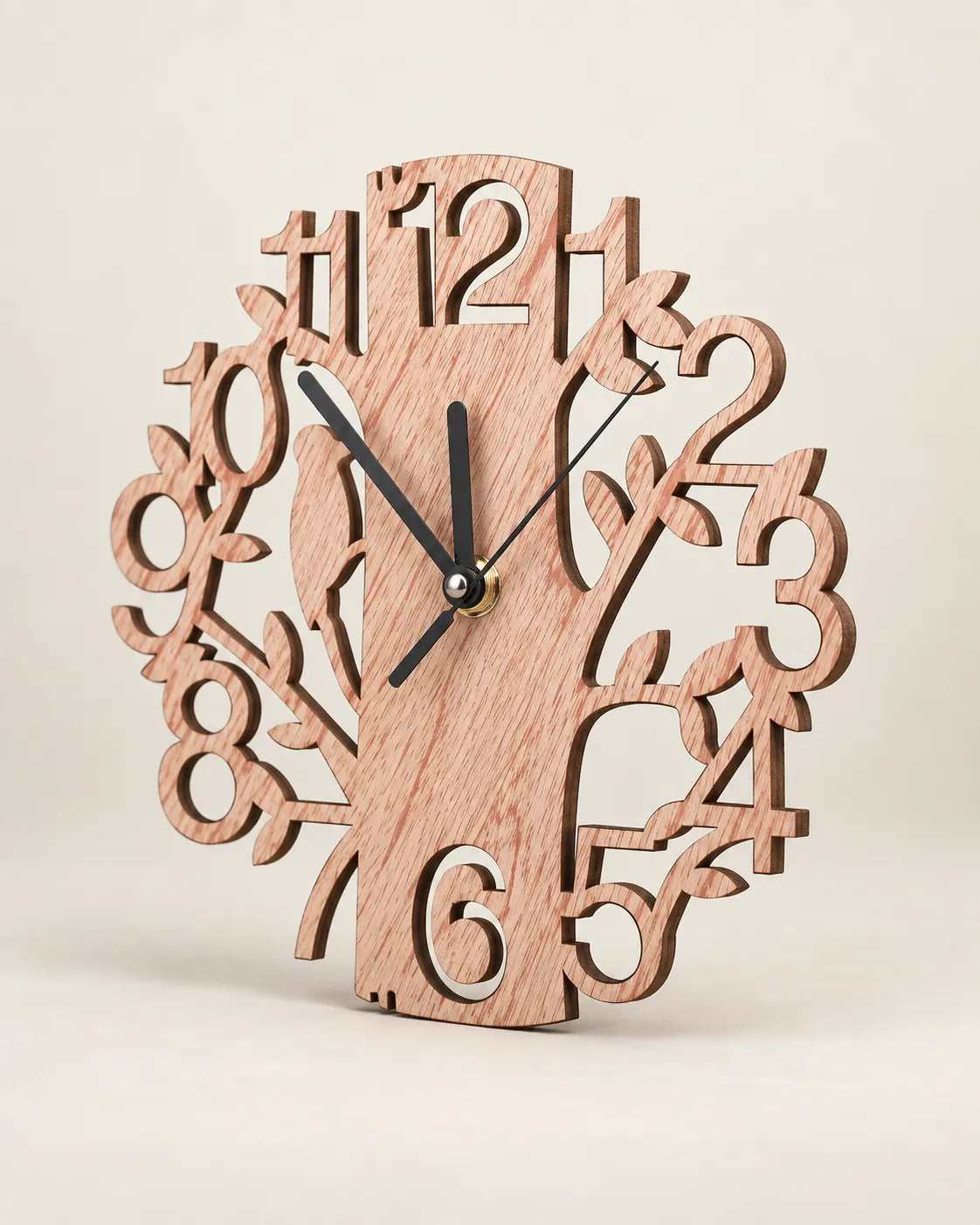 Horloge Murale Arbre en Bois 22 cm Mouvement Quartz