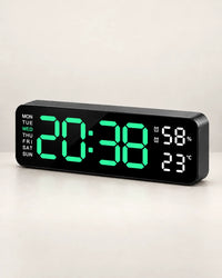 Horloge Murale Numérique LED 22,8 cm Température et Humidité