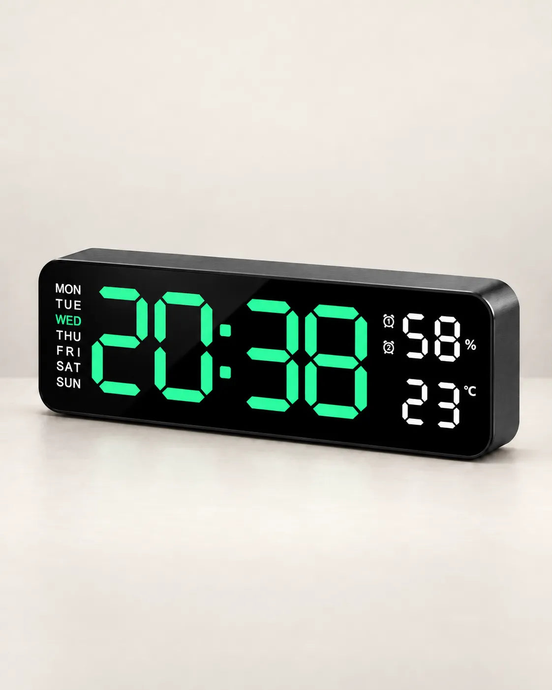 Horloge Murale Numérique LED 22,8 cm Température et Humidité