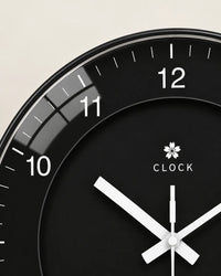 Horloge Murale Noire Ronde Silencieuse — 4 Tailles