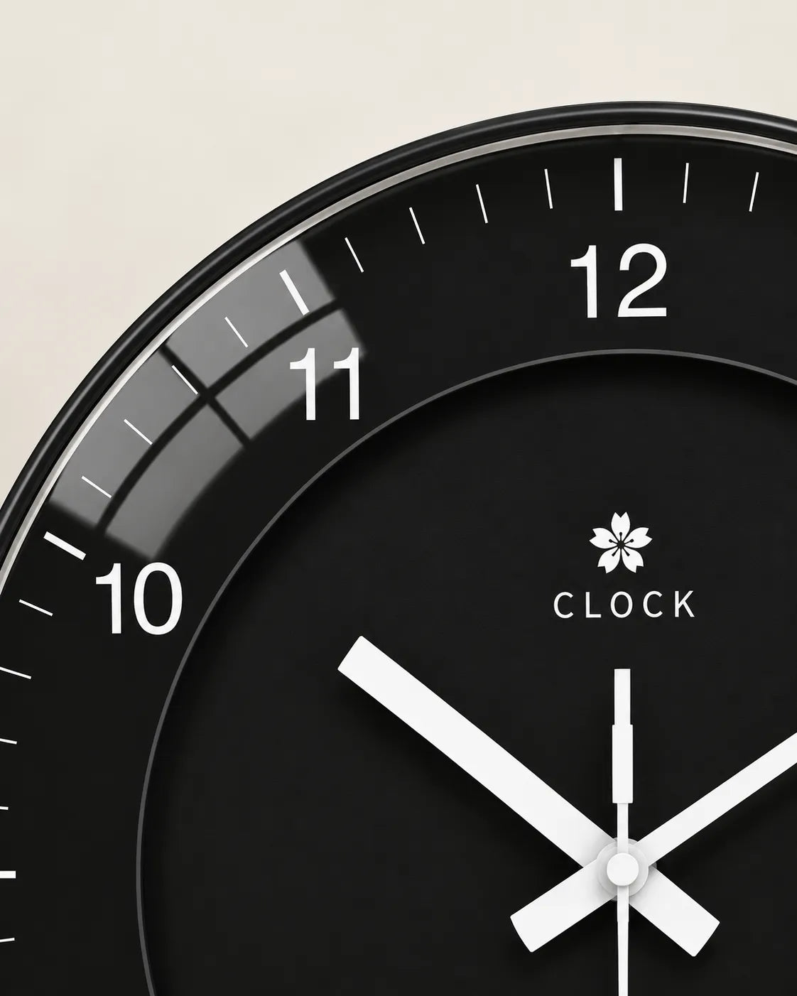Horloge Murale Noire Ronde Silencieuse — 4 Tailles