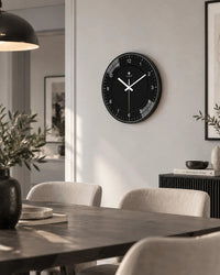 Horloge Murale Noire Ronde Silencieuse — 4 Tailles