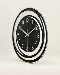 Horloge Murale à Balancier Acrylique Noir 30 cm Silencieuse