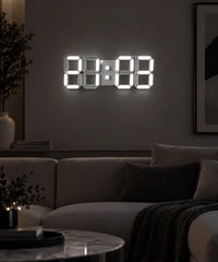 Horloge Murale Numérique LED 3D avec Minuteur et Luminosité Réglable