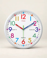 Horloge Murale Ronde Minimaliste Verre et Plastique Silencieuse