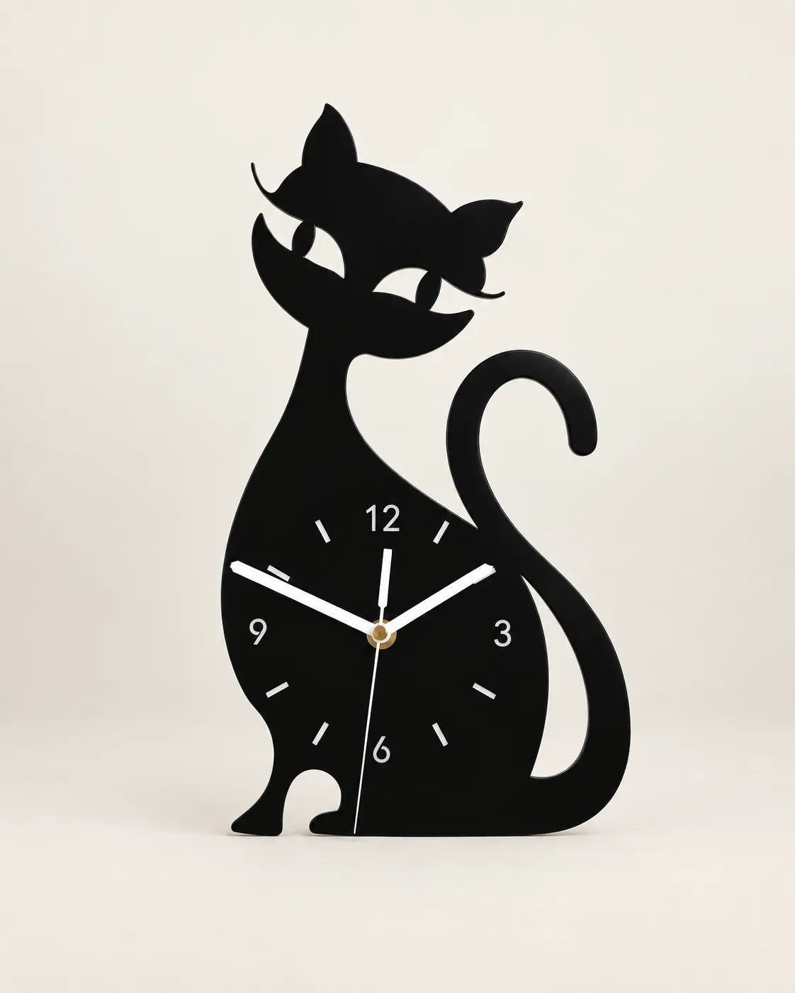 Horloge Murale Chat Acrylique 30 × 17 cm Silencieuse