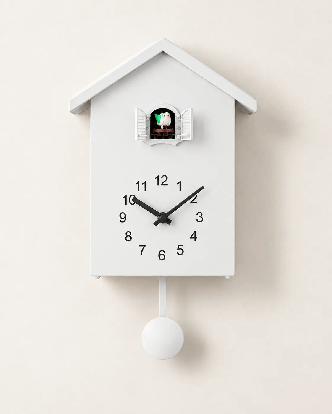 Horloge Coucou Moderne 20 × 25 cm Oiseau Animé et Balancier