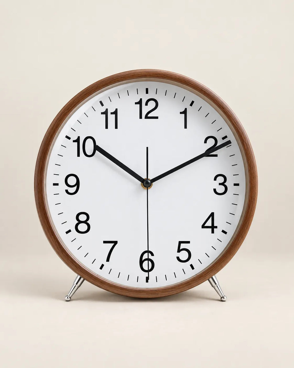 Horloge à Poser Bois 22 cm Silencieuse sur Pieds