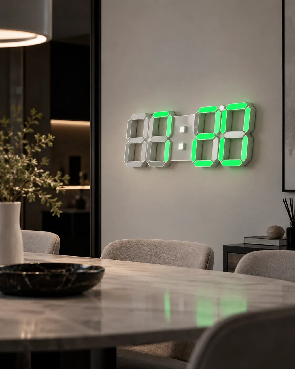Horloge Murale Numérique LED 3D avec Minuteur et Luminosité Réglable