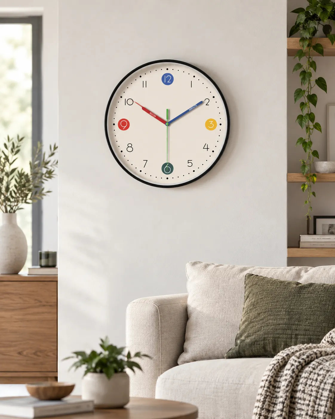 Horloge Murale Couleurs Pastel Silencieuse — 3 Tailles
