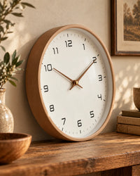 Horloge Murale Bois Massif Scandinave Silencieuse — 2 Modèles
