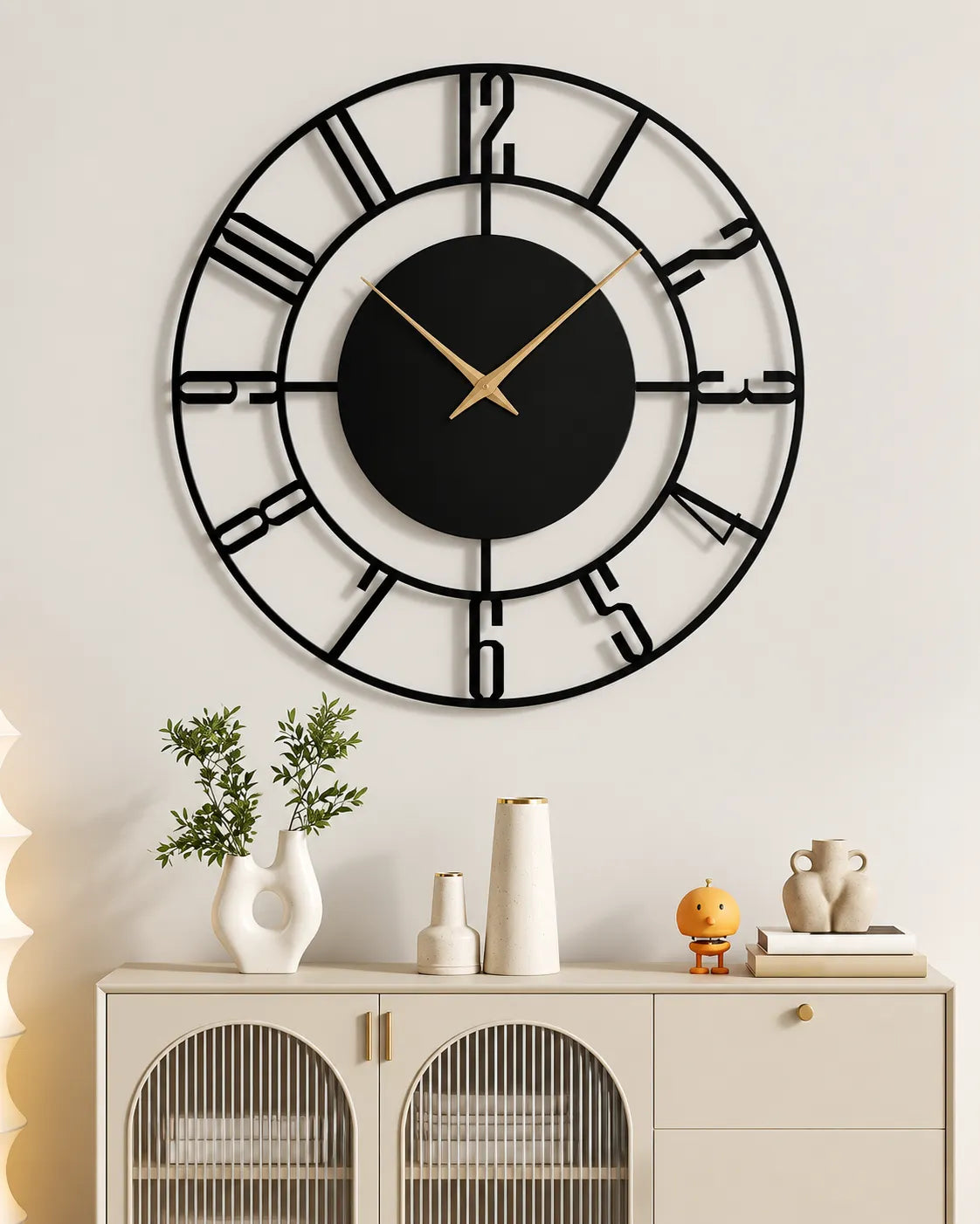 Horloge Murale Ronde Chiffres Arabes Silencieuse