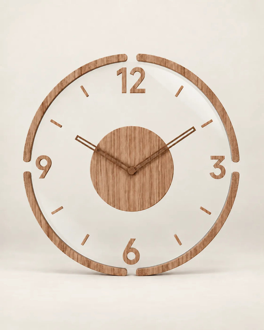 Horloge Murale Scandinave en Verre Silencieuse — 2 Tailles