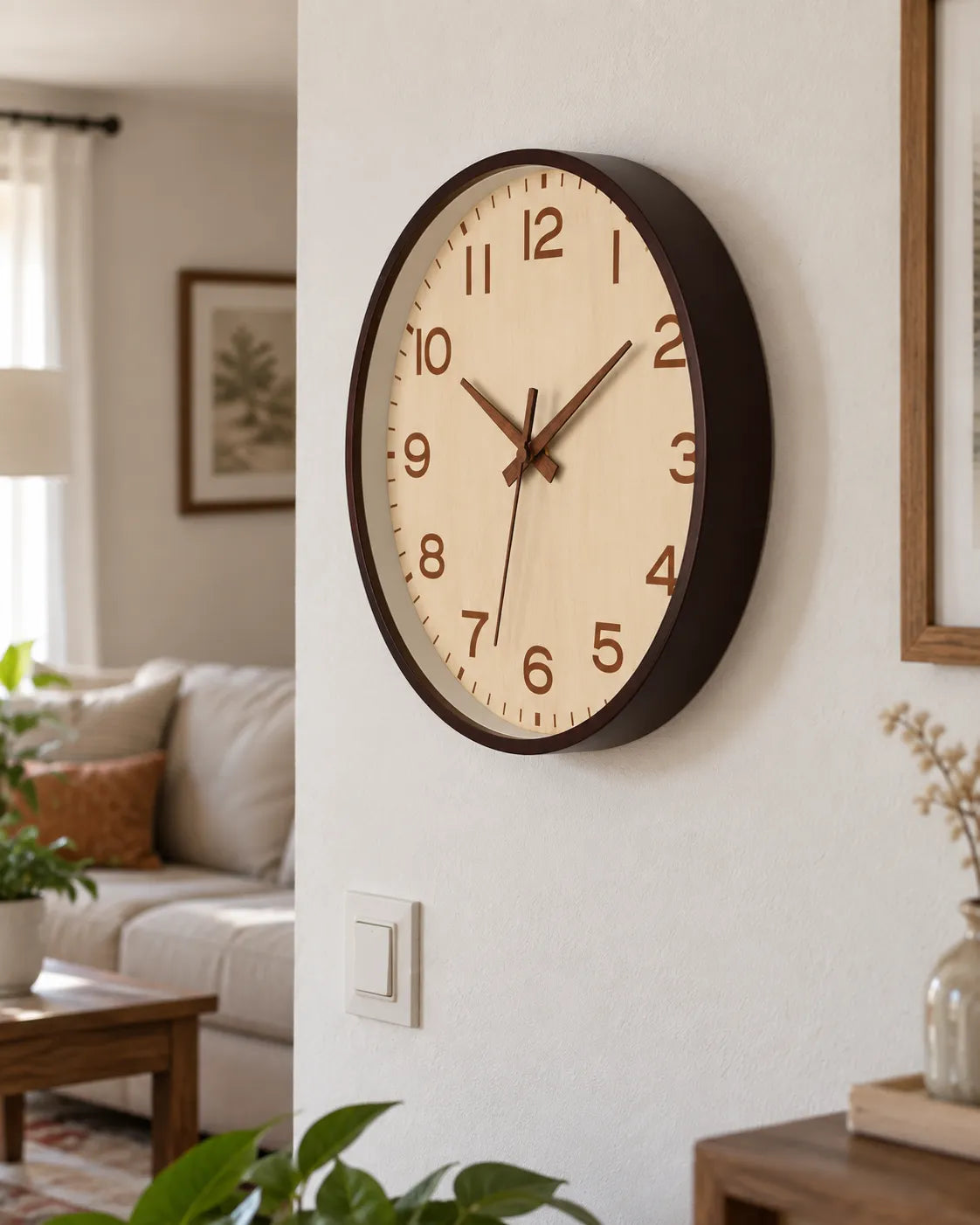 Horloge Murale Bois Style Japonais Silencieuse — 3 Tailles