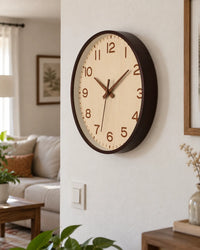 Horloge Murale Bois Style Japonais Silencieuse — 3 Tailles
