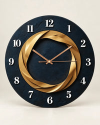 Horloge Murale Spirale Dorée Silencieuse — 2 Tailles