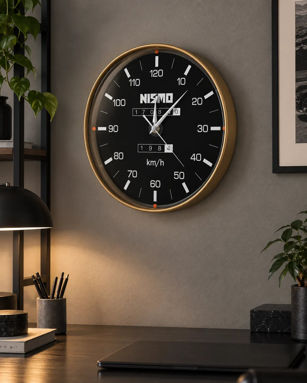 Horloge Murale Compteur de Voiture Acrylique 30 cm Silencieuse