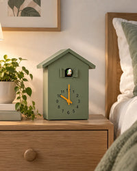 Horloge Coucou Moderne 20 × 25 cm Oiseau Animé et Balancier