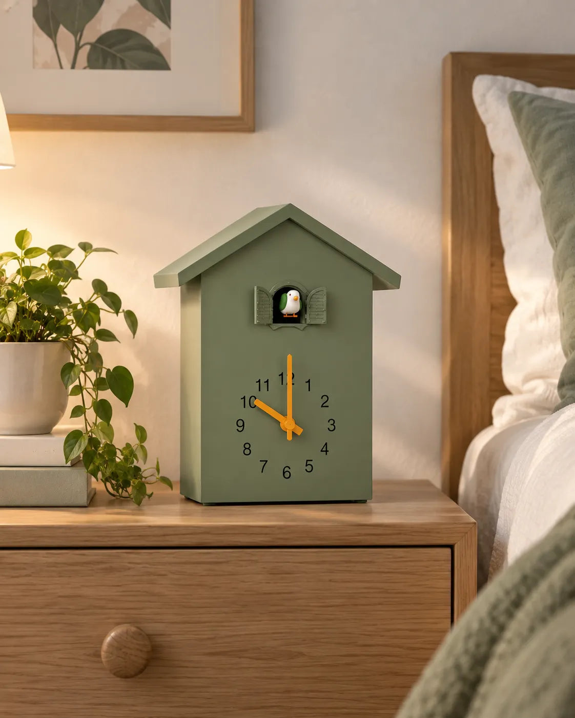 Horloge Coucou Moderne 20 × 25 cm Oiseau Animé et Balancier