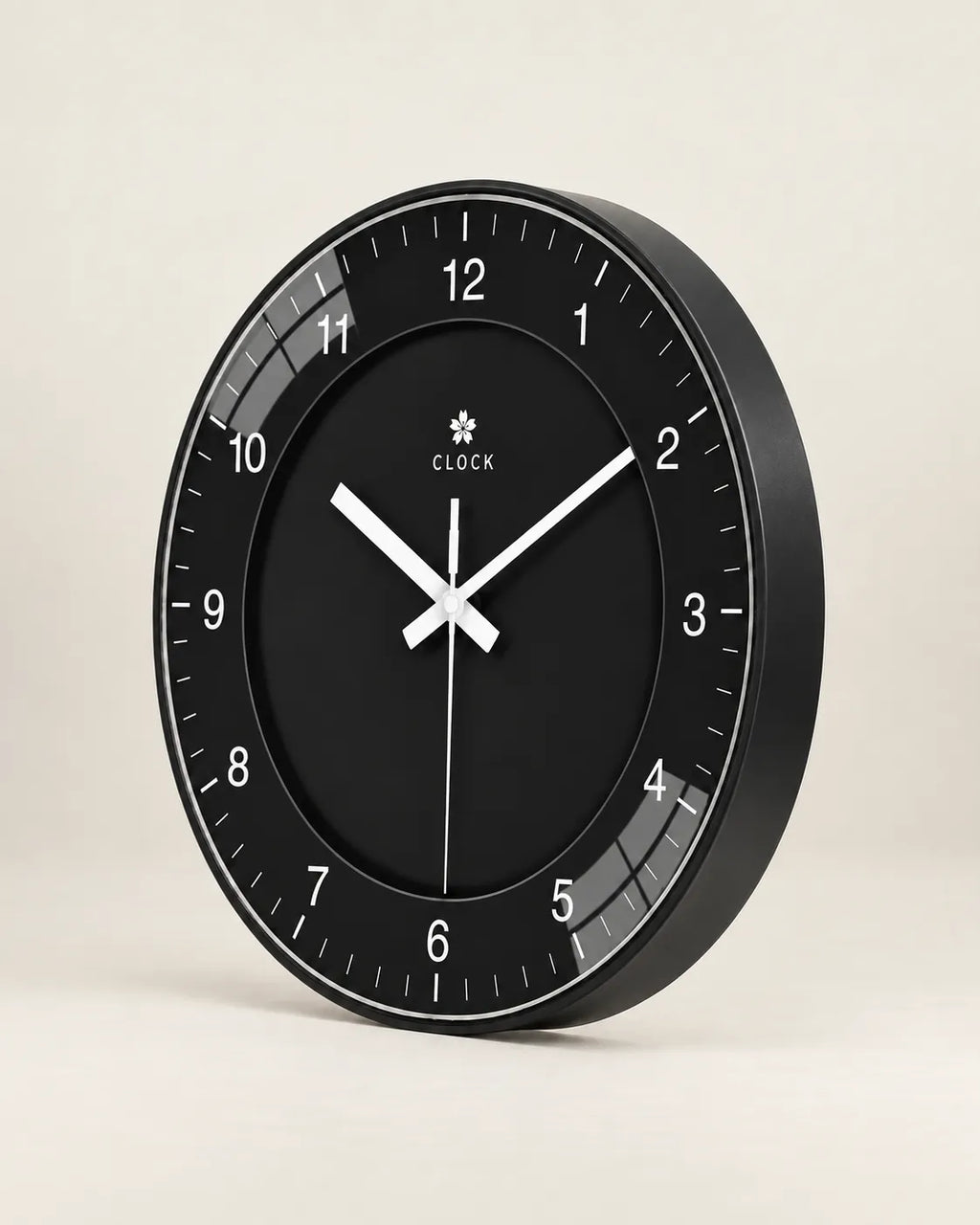 Horloge Murale Noire Ronde Silencieuse — 4 Tailles