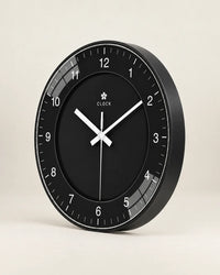 Horloge Murale Noire Ronde Silencieuse — 4 Tailles