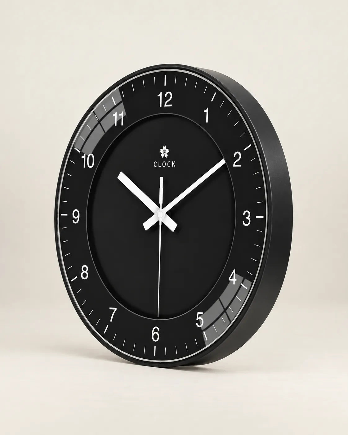 Horloge Murale Noire Ronde Silencieuse — 4 Tailles