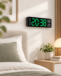 Horloge Murale Numérique LED 22,8 cm Température et Humidité