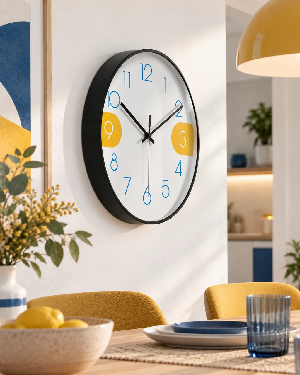Horloge Murale Ronde Scandinave à Quartz Silencieuse — 3 Tailles