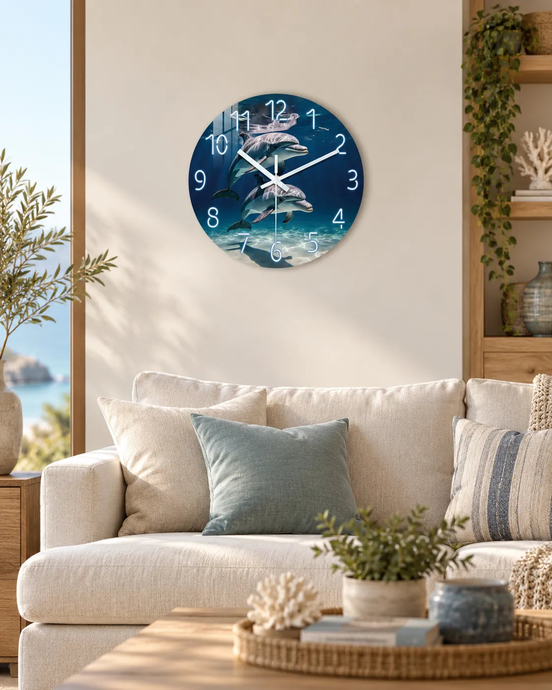 Horloge Murale Bois Dauphin Silencieuse — 6 Tailles