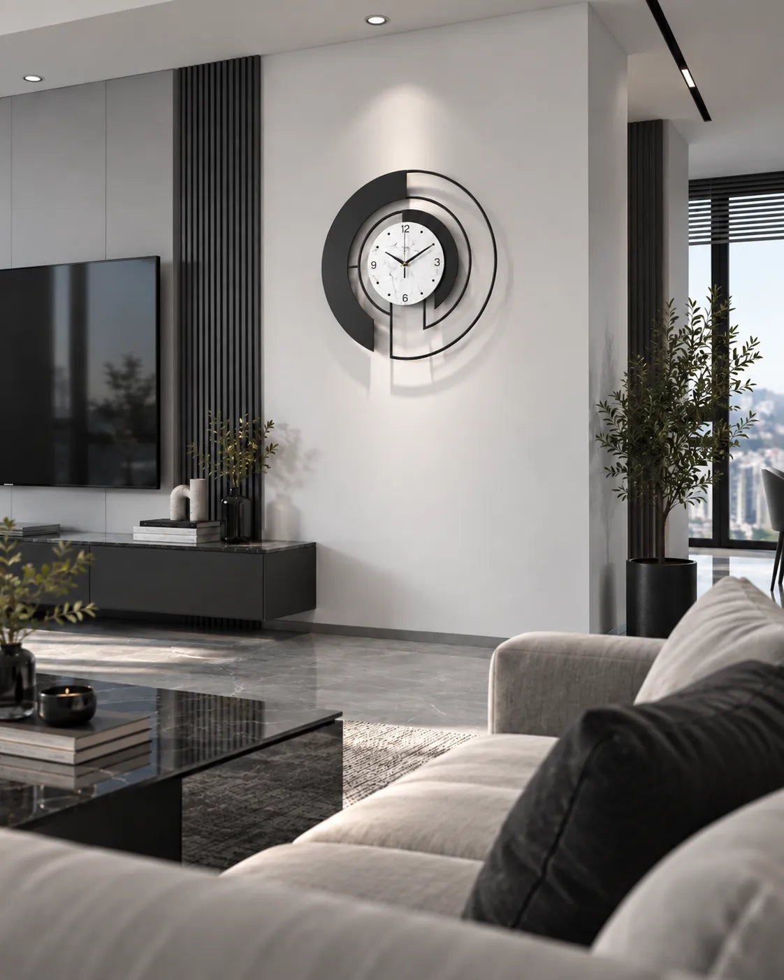 Horloge Murale Forme Irrégulière Moderne — Noir ou Doré