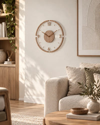 Horloge Murale Scandinave en Verre Silencieuse — 2 Tailles