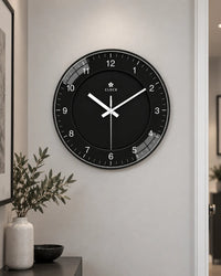 Horloge Murale Noire Ronde Silencieuse — 4 Tailles