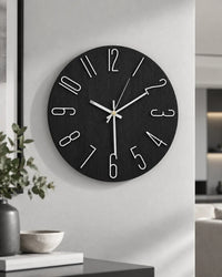 Horloge Murale Ronde 30 cm Chiffres 3D Silencieuse — 4 Coloris