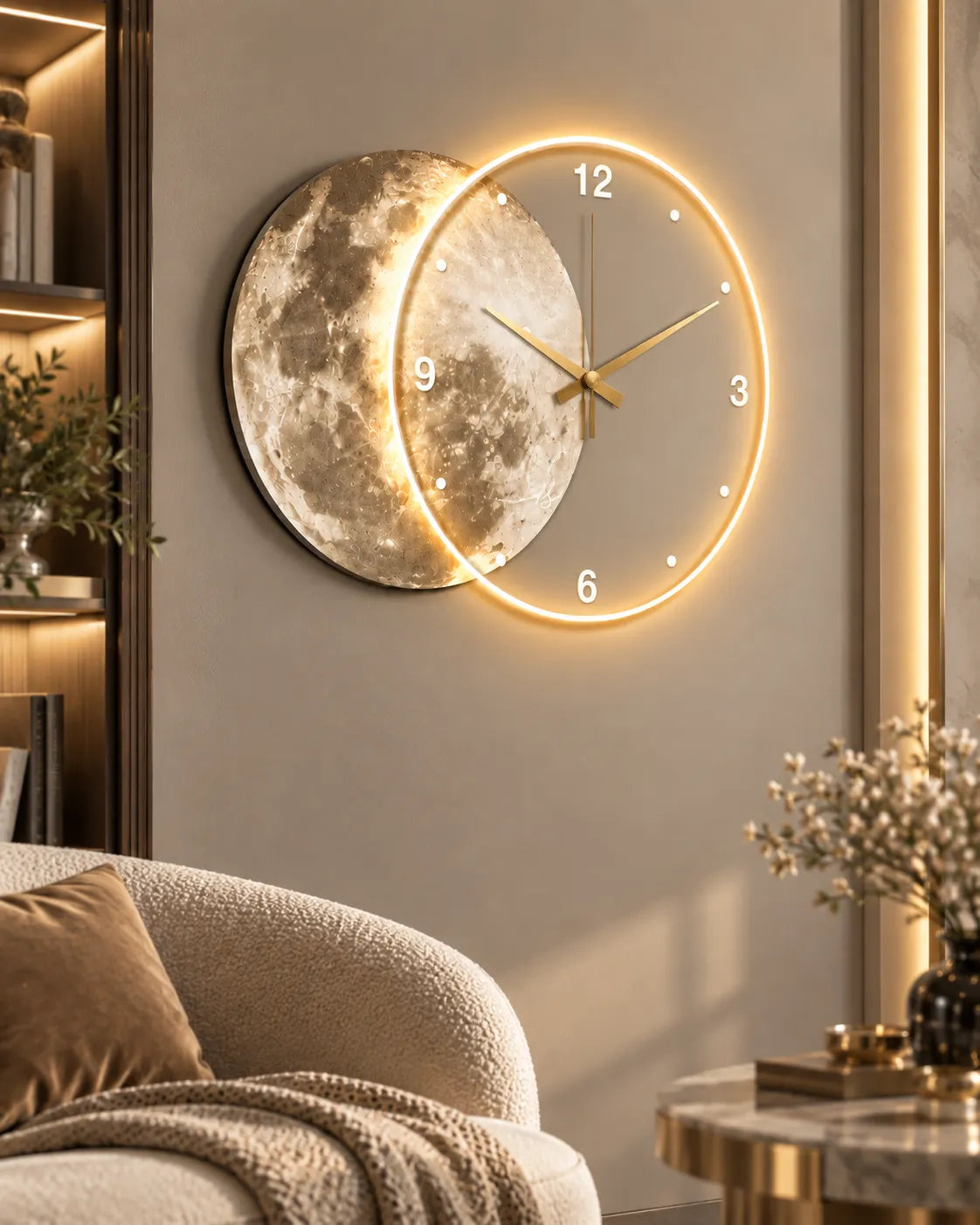 Horloge Murale LED Acrylique Silencieuse avec Télécommande — 3 Tailles