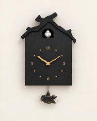 Horloge Coucou Bois Maison avec Oiseau Animé et Balancier